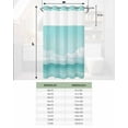 thumbnail image 6 of No Hook Shower Curtains with Snap in Liner, Turquoise Sky Ocean Waterproof Fabric Shower Curtain, Summer Seaside Landscape Double Layers & See-Through Top Window Bathroom Curtains 54''x78'', 6 of 6