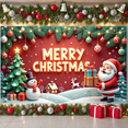 thumbnail image 5 of Red Theme Merry Christmas Banner Festive Christmas Display Lighted Letters Christmas Tree Design Xmas Backdrop for Christmas Party Indoor Decoration Family Gathering, 5 of 8