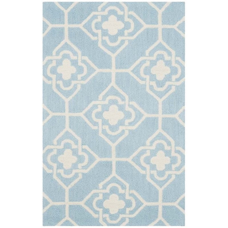 Light Blue Safavieh Four Seasons Collection FRS233G Hand-Hooked Floral Area Rug 5' x 8' Ivory Light Blue Safavieh Four Seasons Collection FRS233G Hand-Hooked Floral Area Rug 5' x 8' Ivory