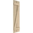 thumbnail image 3 of Ekena Millwork 11 1/2"W x 60"H Rustic Two Board Spaced Board-n-Batten Sandblasted Faux Wood Shutters w/Z-Board (Per Pair), Primed Tan, 3 of 11