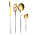 thumbnail image 1 of Juego de cuchillo, tenedor y cuchara de acero inoxidable 304 4 piezas - Juego de 4 piezas Platinum (cuchillo, tenedor, cuchara + cuchara de café), 1 of 5