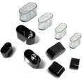 thumbnail image 3 of Fundas para patas de silla, almohadillas ovaladas de silicona para patas de muebles, protectores contra rayones en el suelo de la mesa, 8-24 unidades, negro brillante, 25 x 50 mm, 3 of 5