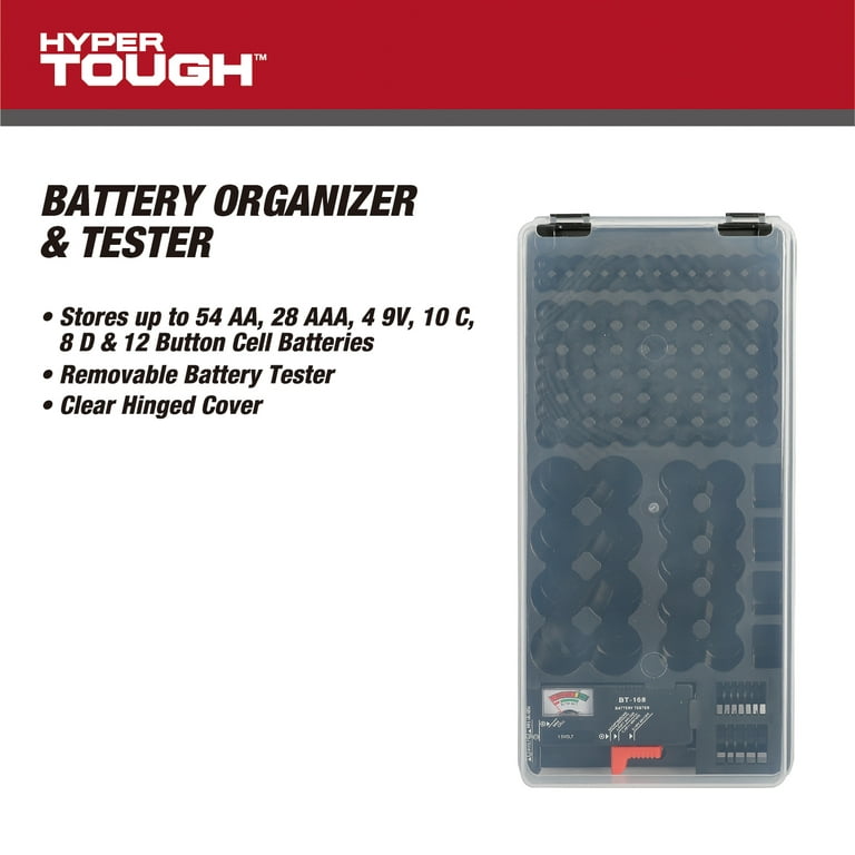 Hyper Tough Battery Organizer and Tester, Wall Mount photo 2