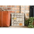 thumbnail image 3 of Autumn Leaves Pumpkins Cream Plaid 12 x 12 Wood Wall Sign Plaque, 3 of 4
