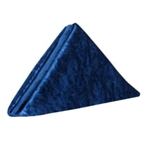 Your Chair Covers - Crushed Velvet Napkins Navy Blue 20 in. (10 Pack) Reusable and washable
