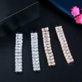 thumbnail image 5 of 585 African Gold Color CZ Bridal Prom Baguette Long Necklace Earring Jewelry Set, 5 of 9