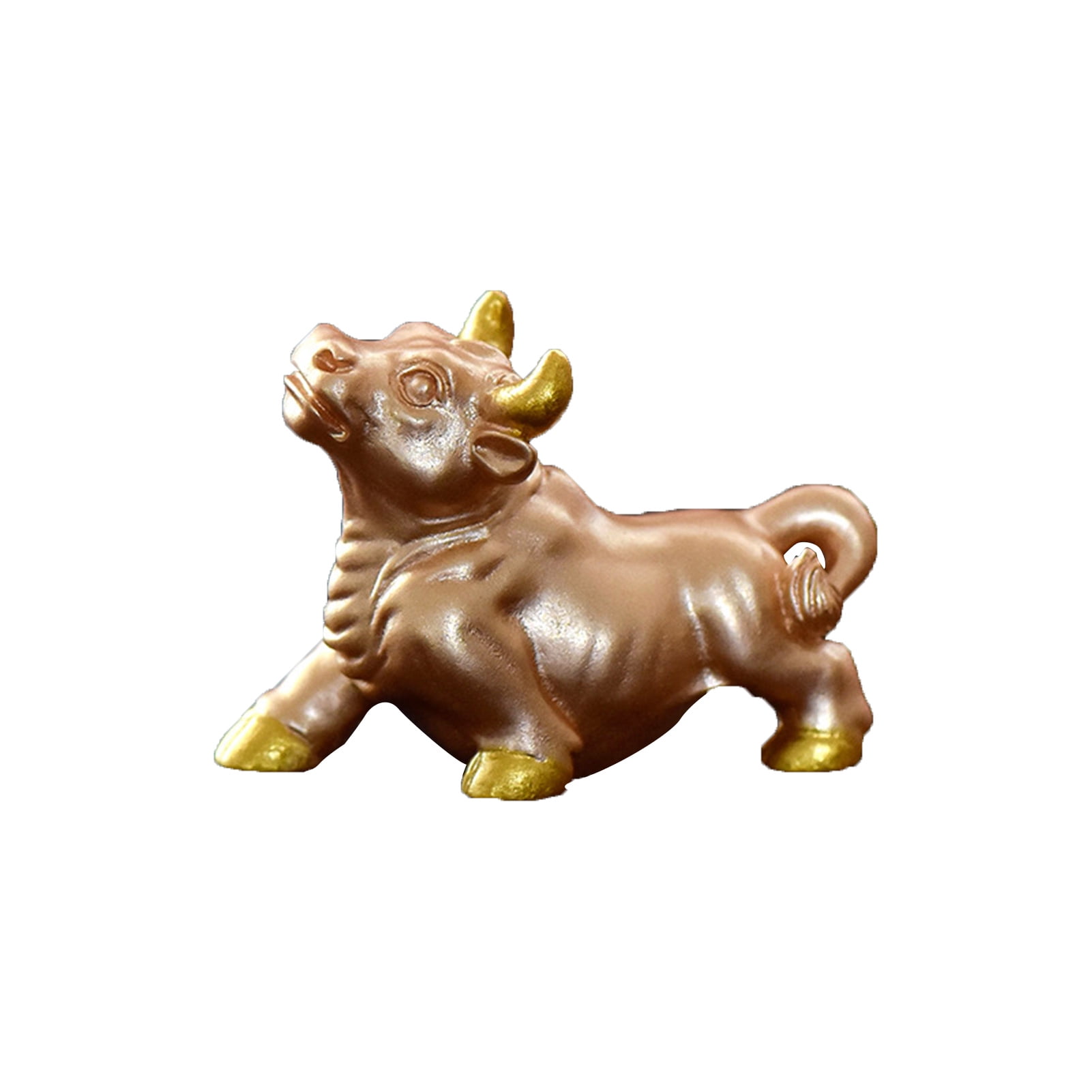 Copper Bullfighting Figurine Miniature Statue Animal Ornament Display Home Decor 