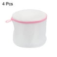 thumbnail image 3 of Uxcell 4Pack 6.3x6.7Inch Cylinder Mesh Laundry Bags Bra Washing Bag for Underwear, Pink Zipper, 3 of 7