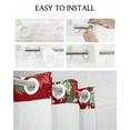 thumbnail image 5 of No Hook Shower Curtain with Snap in Liner, Christmas Poinsettia Pet Dog Snowflake in Red Background Shower Curtains for Bathroom, Washable Shower Curtain Liner Set with Mesh Top Window, 72"x96", 5 of 6