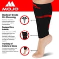 thumbnail image 2 of Mojo Footless Compression Socks Unisex (3 Pairs) 20-30 mmHg Black/Red, Small, 2 of 5