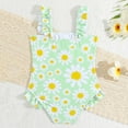 thumbnail image 4 of Cethrio Kids Girls Swimsuits, Printed Swimwear One Piece Quick Dry Bathing Suit Mint Green Size 3 T, 4 of 7