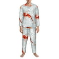 thumbnail image 4 of Kll Koi Fish Corals,Spring Summer Sleepwear Mens Flannel Pajamas,Long Cotton Pj Set, 4 of 9