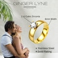 thumbnail image 5 of 6mm Gold Stainless Steel Women Engagement Ring Ginger Lyne Collection, 5 of 6