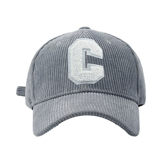 Maytalsory Ladies Letter C Snap-back Hat Comfortable And Breathable Adjustable Cap Sun Protection Light-weight grey