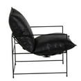 thumbnail image 6 of Porter Designs Hagen Leather & Iron Metal Accent Chair in Black, 6 of 7