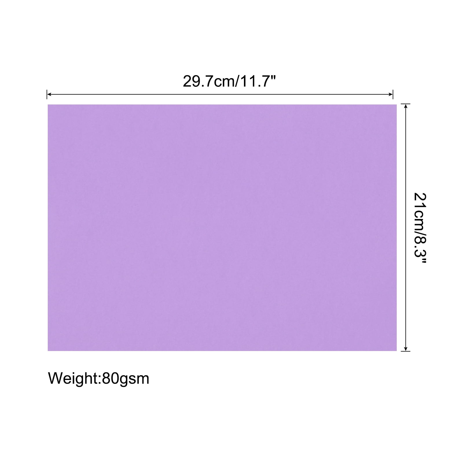 125 Sheets A4 Colored Print Copy Paper 8.5" x 11" Origami Paper Printer Paper 80gsm for Printing, Light Purple