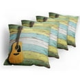 thumbnail image 5 of Ambesonne Music Throw Pillow Cover 4 Pack, Aged Wooden Planks Rustic, 24", Multicolor, 5 of 7