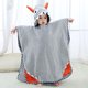 thumbnail image 2 of Toalla de playa con capucha para niños de 2 a 8 años, divertido diseño de dinosaurio, poncho de natación multiusos para bañera, ducha, piscina, natación, 100% algodón. (Gris), 24 pulgadas, 2 of 5