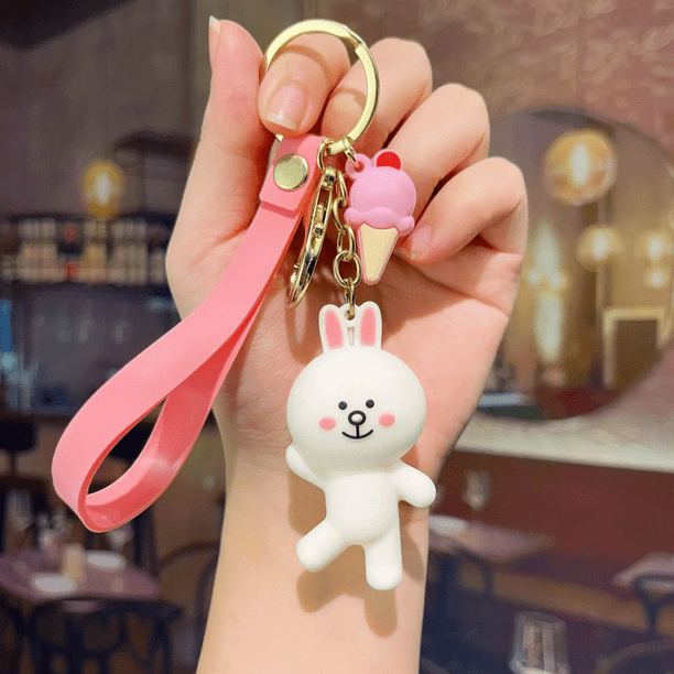 Lindo llavero de dibujos animados de oso coreano, llavero estilo pareja, forma creativa, pequeño regalo, organizador de llaves al por mayor, accesorios de moda
