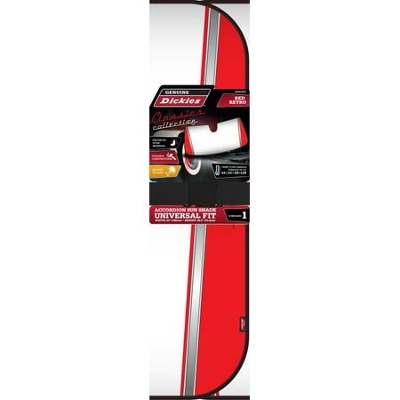 Genuine Dickies Classics Retro Accordion Auto Sunshade  Silver and Red