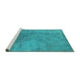 thumbnail image 2 of Ahgly Company Machine Washable Indoor Square Oriental Turquoise Blue Industrial Area Rugs, 5' Square, 2 of 4