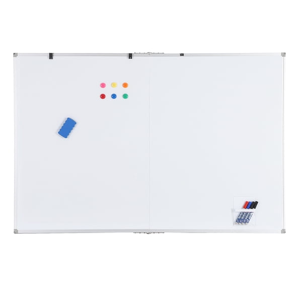 Magnetic Dry Erase Whiteboard – Wall Mount – Smooth Non-Ghosting – Black Aluminum Frame – Deep Pen Tray – Easy Mount – Office, School, Home & Conference – 60x40"- White