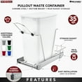 Pullout Trash Can for Under Kitchen 35 Qt 12 Gallon Garbage