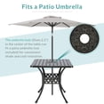 thumbnail image 6 of MEETWARM 30.5" Square Patio Dinning Table, Outdoor Cast Aluminum Dinning Table with 2.2" Umbrella Hole, Dark Bronze, 6 of 7