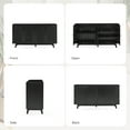thumbnail image 5 of 57"  Storage Cabinet Farmhouse 4 Doors Wooden Sideboard Credenzas with Adjustable Shelves Black, 5 of 9