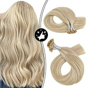 Moresoo Keratin Hair Extensions Blonde 24 Inch U Tip Hair Extensions Human Hair