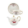 thumbnail image 4 of Tetera con taza de té y platillo Taza de café de cerámica Regalo Taza de jugo Única Blanco, 4 of 9