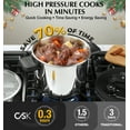 thumbnail image 4 of Koch Systeme CS 6.3 Quart Stainless Steel Pressure Cooker, 3 PSI Settings Pressure Cooker, Save 70% Time, Gas & Induction Compatible, 4 of 13