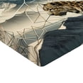 thumbnail image 2 of Ambesonne Leopard Fitted Sheet, Boho Mountains and Wild Cat, California King, Cadet Blue and Sand Brown, 2 of 3