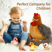 MaoGoLan 8Pcs Chicken Stuffed Animals with 3 Babies Chickens, 3 Eggs, 1 Nest House Hen Plush Set Farm Plush Toy