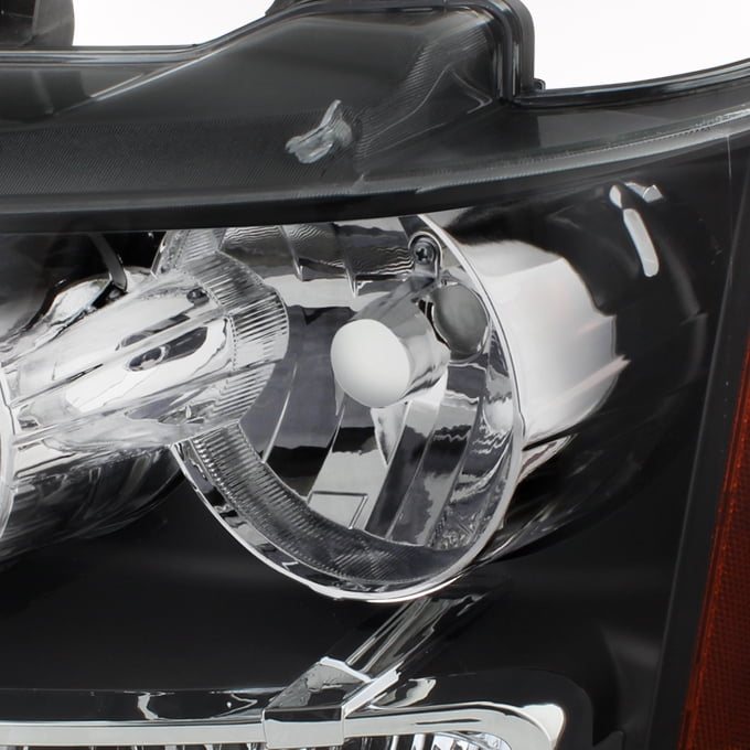 AKKON - For Black Bezel 07-13 Suburban Tahoe Avalanche Headlights Front Lamps Direct Replacement Left + Right