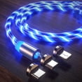 thumbnail image 2 of Cable de iluminación luminoso magnético, Cable Micro USB tipo C para iPhone, Samsung, Xiaomi, luz de flujo LED, cargador magnético, carga rápida, 2 of 4