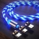 thumbnail image 2 of Cable de iluminación luminoso magnético, Cable Micro USB tipo C para iPhone, Samsung, Xiaomi, luz de flujo LED, cargador magnético, carga rápida, 2 of 4