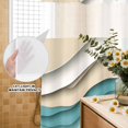 thumbnail image 3 of No Hook Shower Curtain, Teal Brown Ombre Shower Curtains for Bathroom with See Through Top Window, Modern Abstract Moire Art Geometric Waterproof & Washable Bath Curtain 66"x72", 3 of 9
