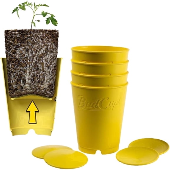 BudCups 16oz Nursery Pots with Removable Bottom Plate, Triple Drainage Plant Pots for Easy Transplant & Root Rot Prevention Gardening