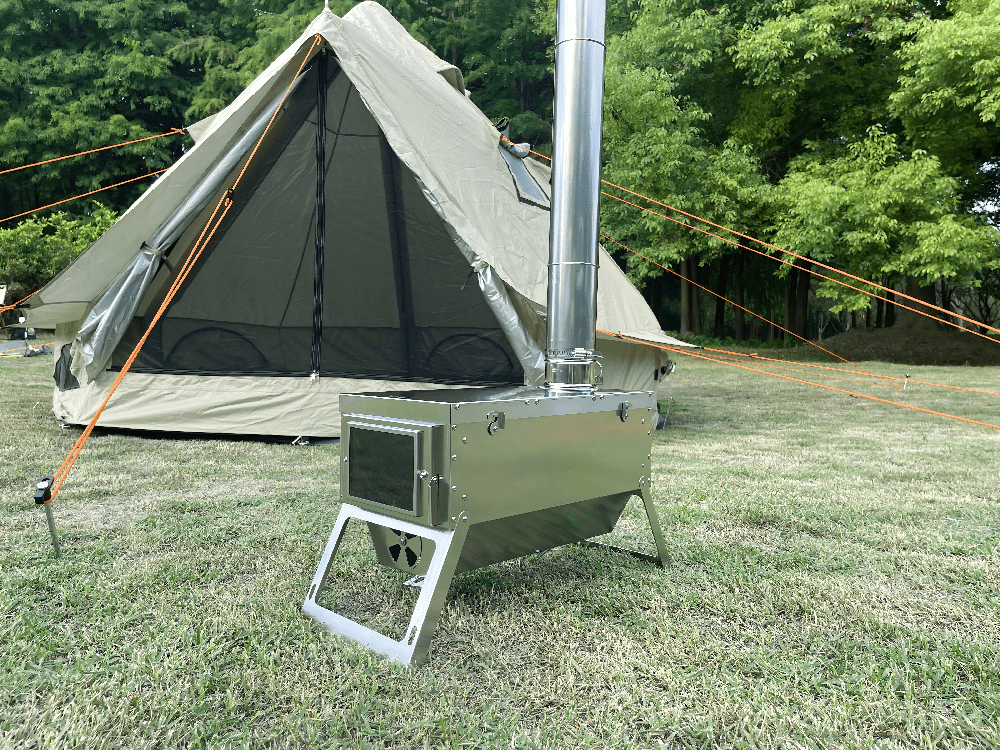 DANCHEL OUTDOOR S7C Camping Tent Stove Stove, 304 Stainless Steel Folding Wood Stove for Tent Heating, Portable Folding Camping Stove