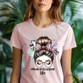 thumbnail image 5 of Women’s Medical Assistant T-Shirt with Leopard Bow and Glasses Design, Azalea, Size S, 5 of 6