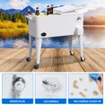thumbnail image 4 of Dextrus 80 Quart OutdDextrus 80 Quart Outdoor Rolling Cooler Cart with Bottle Opener Drainage, White, 4 of 5