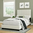 thumbnail image 5 of Reece Channel Stitched Upholstered Twin Bed, Ivory, by Hillsdale Living Essentials, 5 of 19