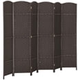 thumbnail image 2 of HOMCOM Room Divider, 6 Panel Folding Privacy Screen, 5.6' Tall Freestanding Partition for Home Office, Bedroom, Brown, 2 of 9