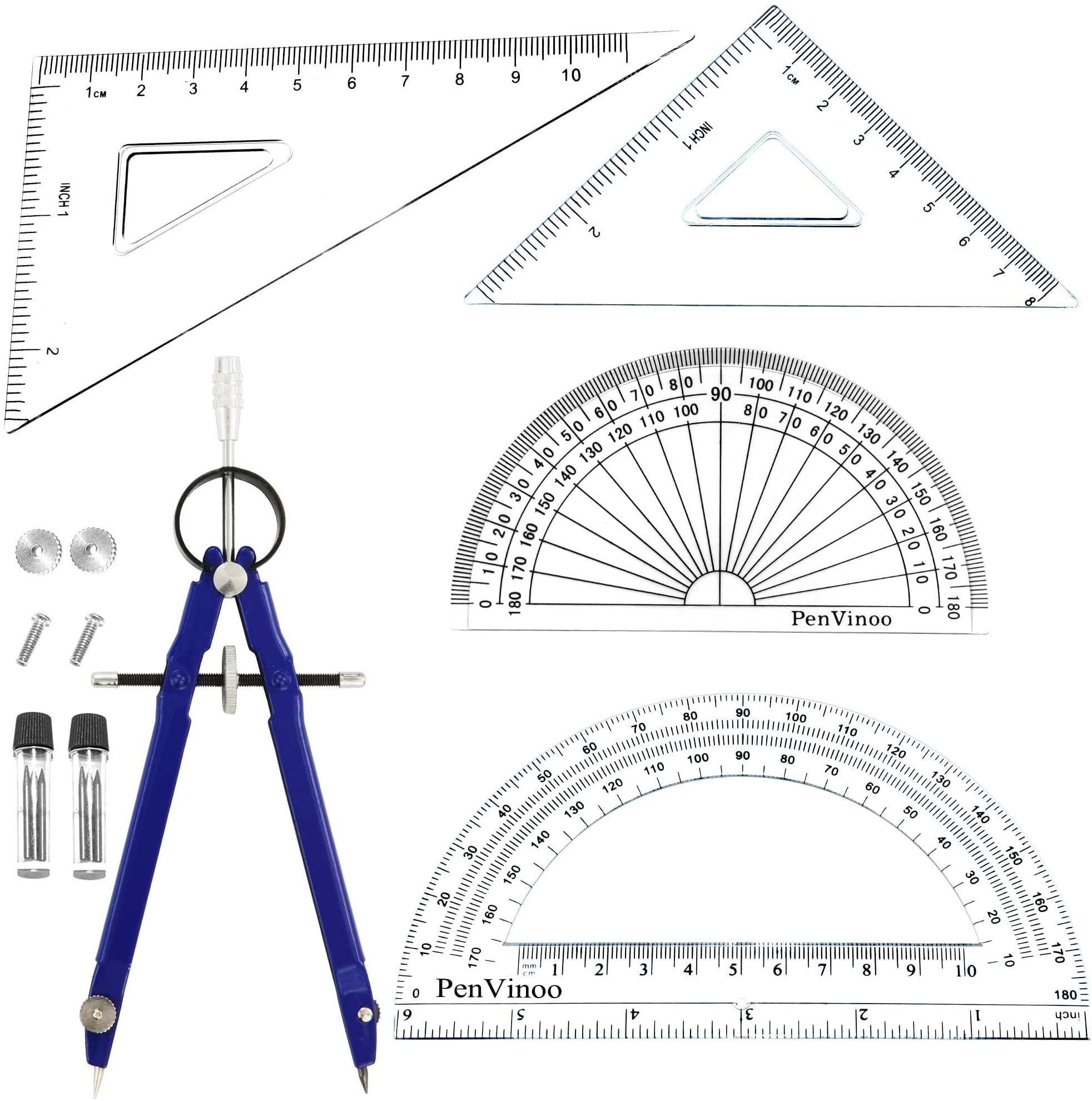 Student Drawing Rulers & Tape Measures Compass Math Geometry Tools 5 Office 