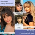 thumbnail image 5 of Bangs Hair Clip in Bangs 100% Real Human Hair Extensions Dark Brown Color #2 Wispy Bangs Clip on Air Bangs for Women Fringe with Temples Hairpieces Curved Bangs for Daily Wear, 5 of 6