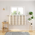 thumbnail image 3 of 3 Pc Cotton Classic Country Farmhouse Kitchen Window Curtain Grommet Top -Beige & White Buffalo Check Tier & Valance Set, 54" x 18" / 27" x 24", 3 of 6