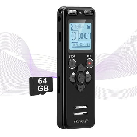 72GB Digital Voice Recorder Voice Activated Recorder for Lectures Meetings 5220 Hours Sound Audio Recorder Dictaphone Recording Device with Playback MP3 Player Password Variable Speed