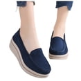 thumbnail image 3 of YLYL Women's Suede Wedge Loafers Slip-On Comfortable Thick Soft Business Work Walking Platform Shoes, 3 of 5