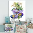 thumbnail image 2 of Designart ' Birds With Purple Iris ' Traditional Canvas Wall Art Print, 2 of 4